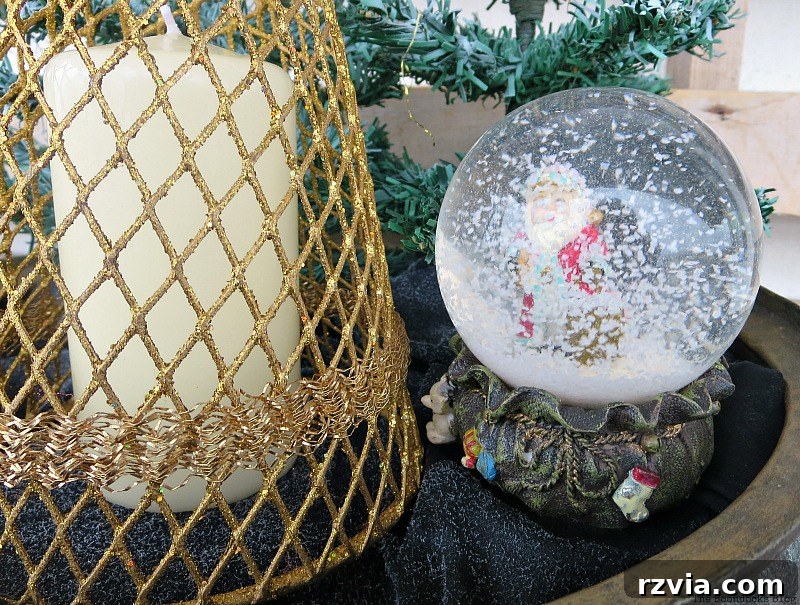 Santa's snow globe, A repurposed Antique Cauldron for Christmas theboondocksblog
