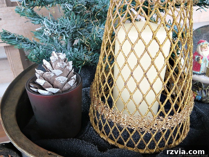 Snow on the ground, A repurposed Antique Cauldron for Christmas theboondocksblog