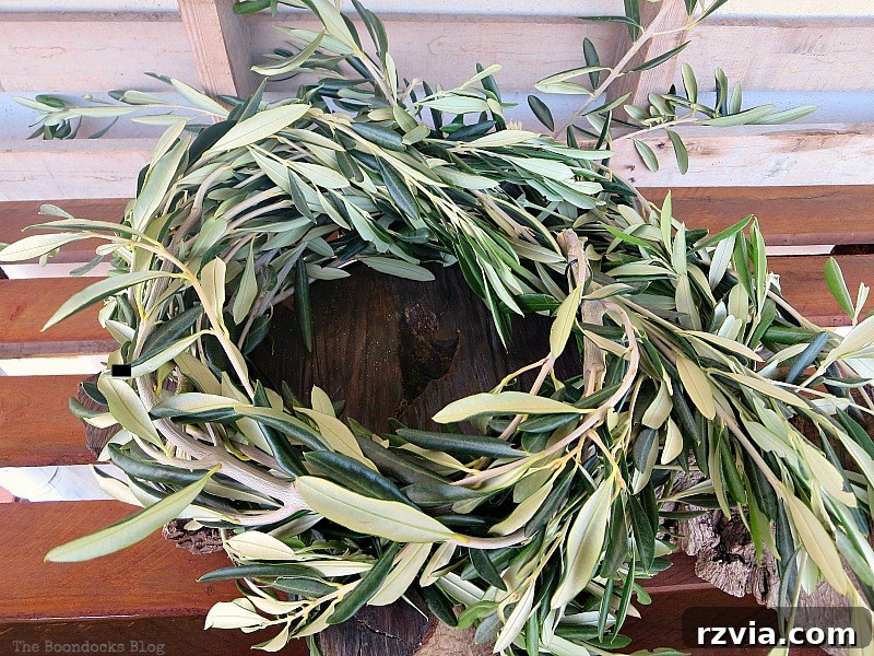 Autumn's Bounty for Your Table 6 Olive branches expertly shaped into a delicate circular wreath, forming the green base for the natural centerpiece.