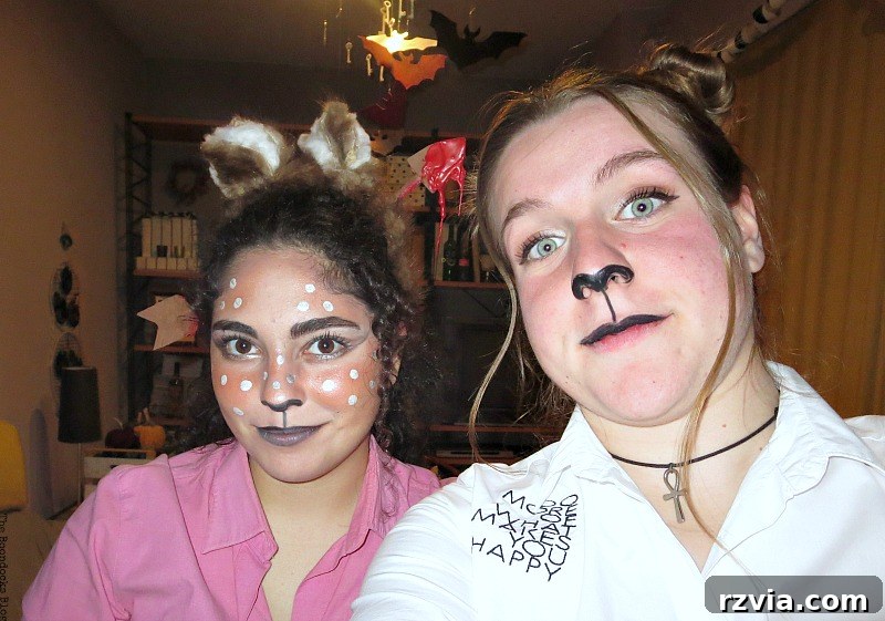 Two cute, young guests in costumes, bringing a touch of charm to Paranoid Man's Halloween Party, www.theboondocksblog.com