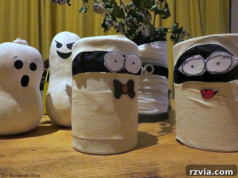 A collection of the spooky Halloween creations and decorations, all gathered together for the party, www.theboondocksblog.com
