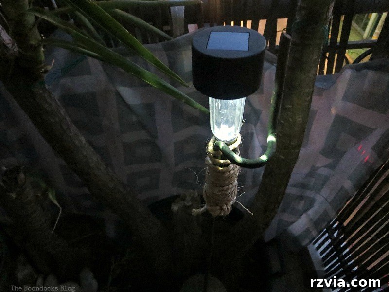 Night view of the coffee roaster with the solar light illuminated