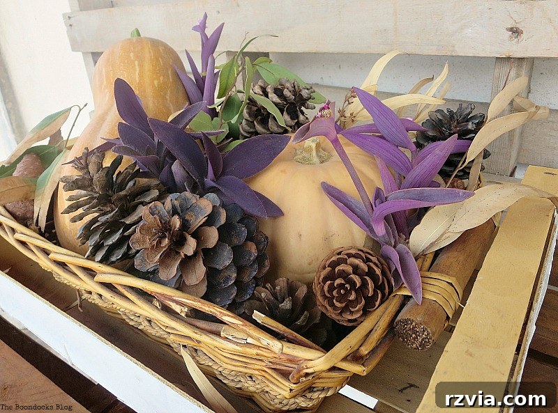 angle view, Easy DIY Fall Eucalyptus Vignette www.theboondocksblog.com