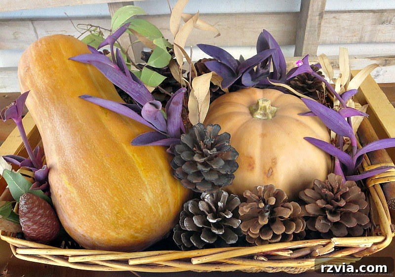 Adding the purple heart wandering jew plants, Easy DIY Fall Eucalyptus Vignette www.theboondocksblog.com