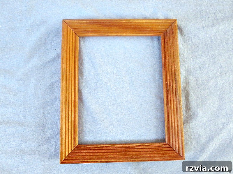 DIY Earring Storage Made Simple 3 A simple, unpainted wood picture frame, ready for preparation.