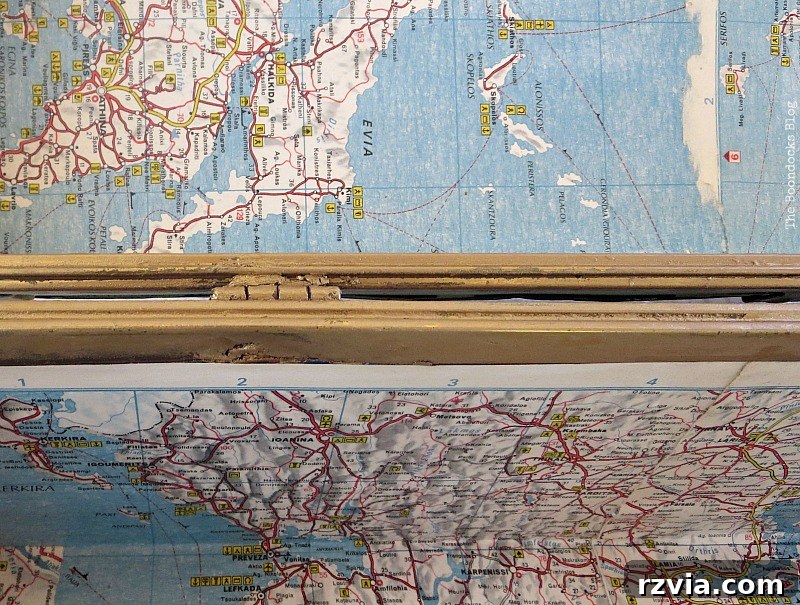 What Stories Does the Vintage Suitcase Tell 8 Using two old maps of Greece to cover the entire interior of the vintage suitcase