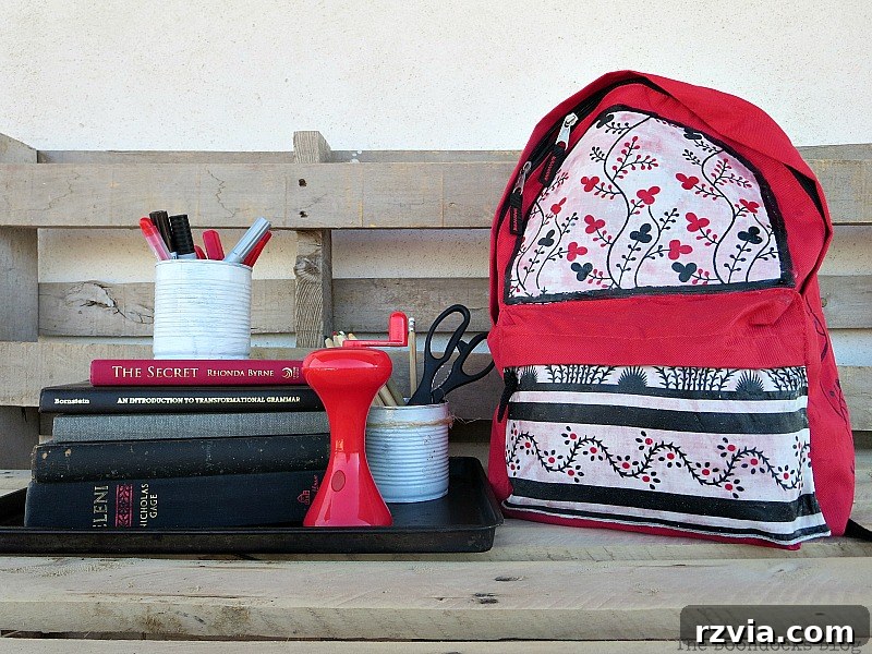From Fabric Scraps to Adventure Packs 15 The newly finished, redesigned backpack, showcasing the beautiful fabric and custom details.