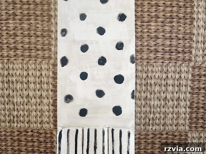 Adding Black Dots and Stripes to a Painted Organizer for a Cohesive Design
