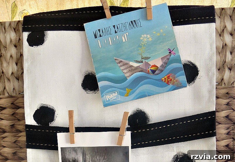 Close-up Detail of the Top of the Hanging Organizer with Displayed Items
