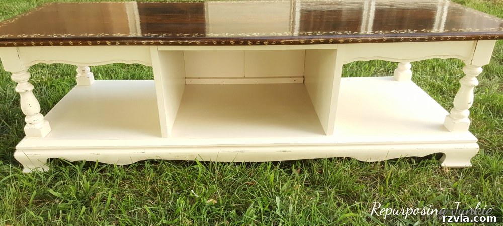 From Curb to Chic: Coffee Table's Gorgeous New Look 7 The newly opened side of the coffee table, demonstrating a creative solution for broken doors and offering new storage possibilities.
