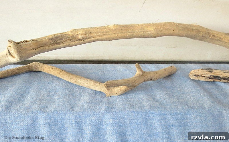A beautiful piece of natural driftwood, serving as an organic and rustic decorative accent on the balcony. Driftwood, Part 1 www.theboondocksblog.com