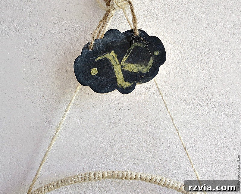 Craft a Heartfelt Photo Display for Dad 6 Attaching a mini chalkboard sign to the repurposed grill rack photo display