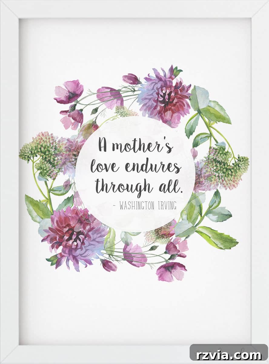 20 Heartfelt DIY Mother's Day Gifts She'll Treasure 9 Free Mother's Day printable in an embellished frame