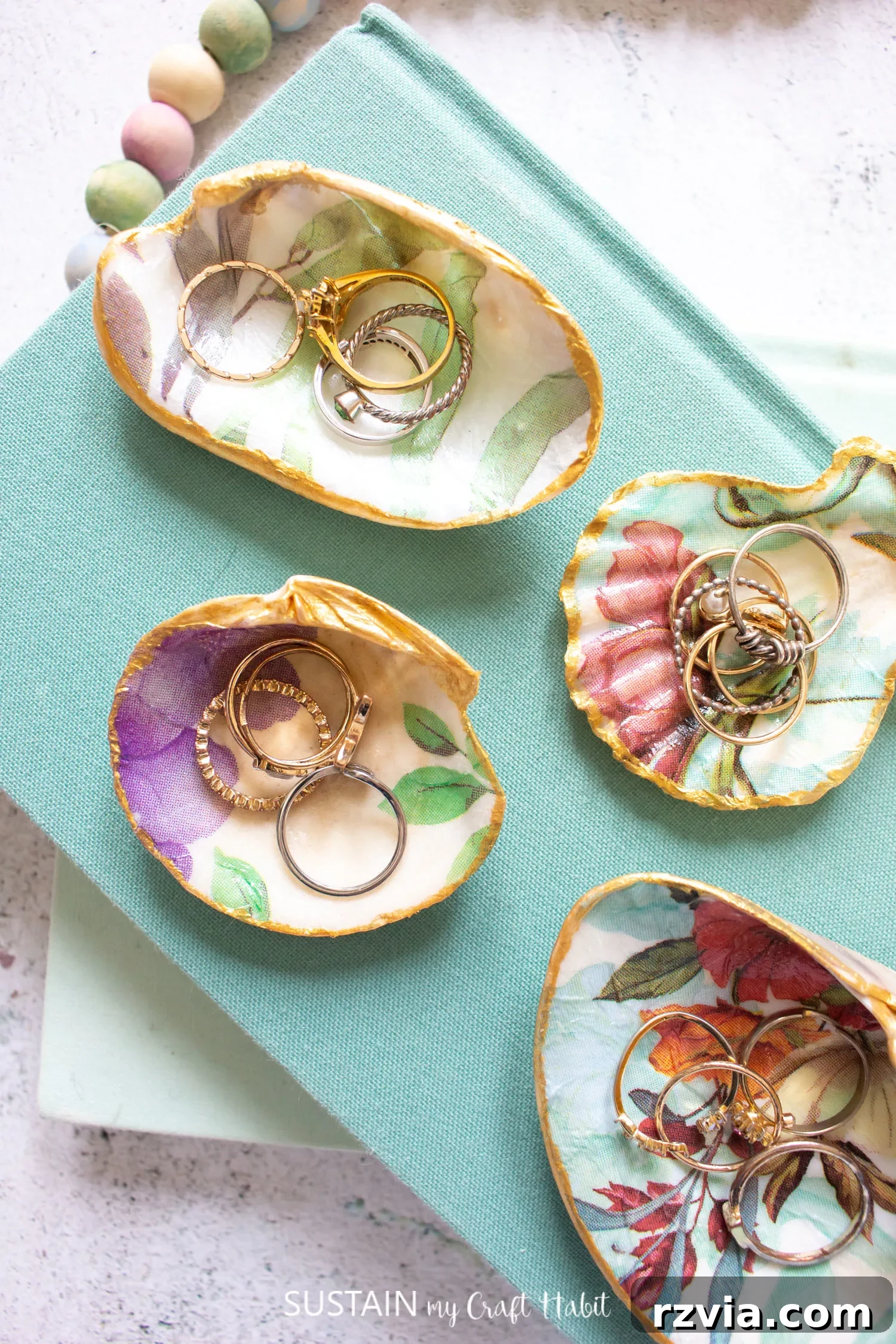 20 Heartfelt DIY Mother's Day Gifts She'll Treasure 11 Decoupaged seashell trinket dish, a unique DIY gift for mom