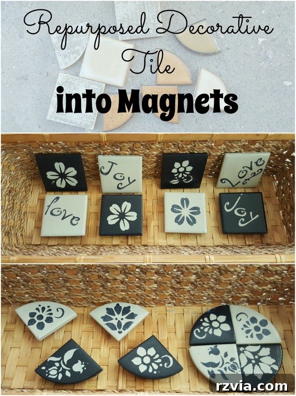 20 Heartfelt DIY Mother's Day Gifts She'll Treasure 5 Repurposed decorative tile magnets for Mother's Day