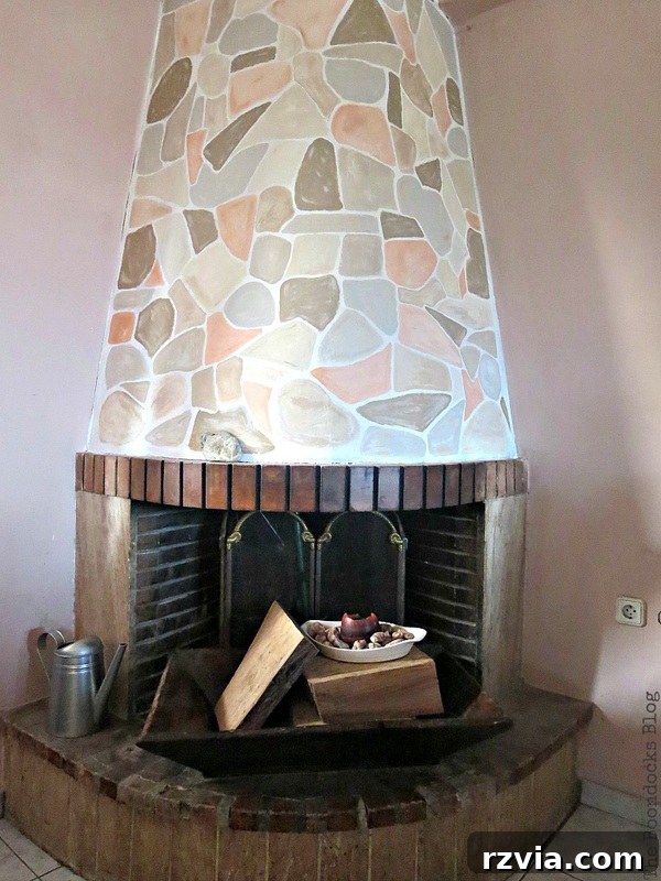 Igniting Style Our Fireplace's Bold Transformation 12 Painting the fireplace to look like stone, The Long Overdue Fireplace makeover www.theboondocksblog.com