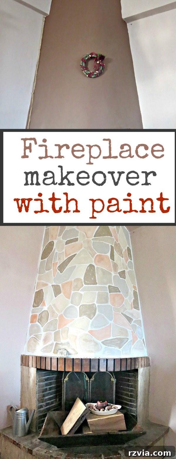 Igniting Style Our Fireplace's Bold Transformation 14 Painting the fireplace to look like stone, #fireplace #fireplacemakeover #thepowerofpaint #paintedfireplace #DIYproject #paintrelated The Long Overdue Fireplace makeover www.theboondocksblog.com