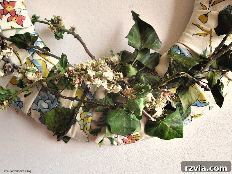 A beautiful almond branch adorned with fresh blossoms, a key natural element for crafting a stunning spring-themed DIY wreath.