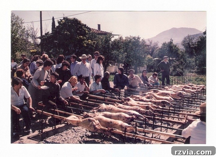 International Bloggers Easter Candle Challenge 9 Traditional roasting of lamb on a spit for Easter, a quintessential Greek celebration.