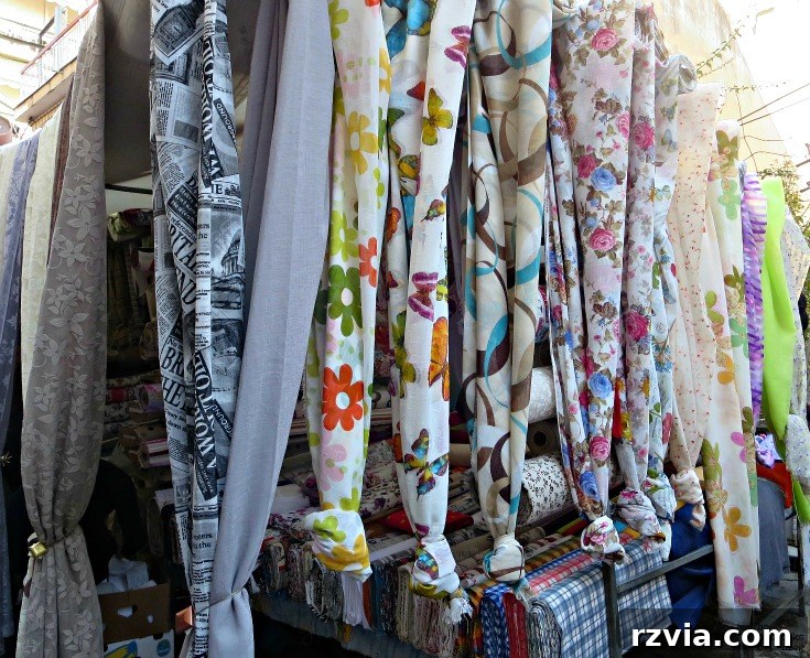  Hanging fabrics - the People's market - www.theboondocksblog.com
