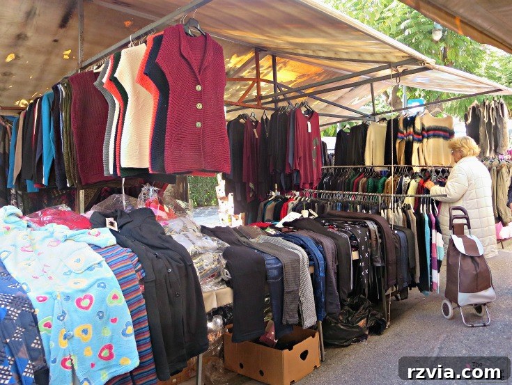 Clothng stalls, The People's Market - www.theboondocksblog.com