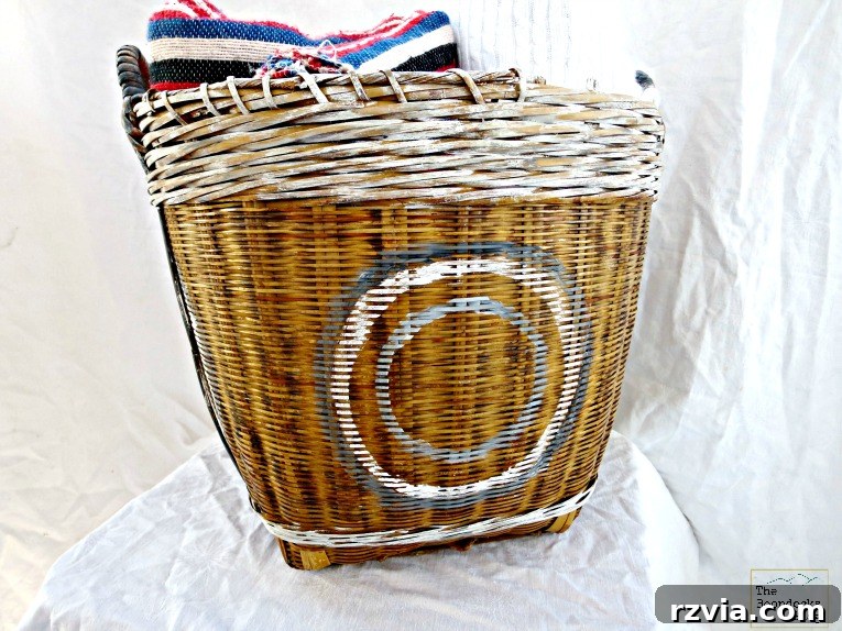 Finished basket gracefully filled with soft blankets and cozy pillows, ready for instant comfort and organization