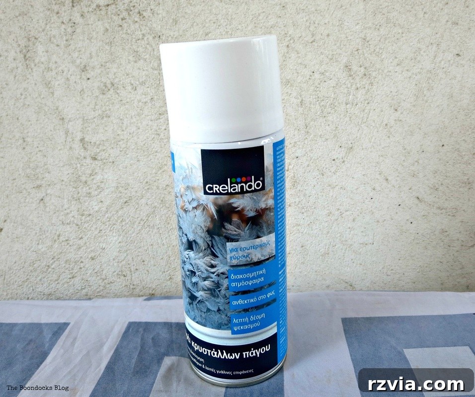 Phantom Snow 3 Crystal Ice Spray can, mistaken for snow spray, for DIY frosted jars