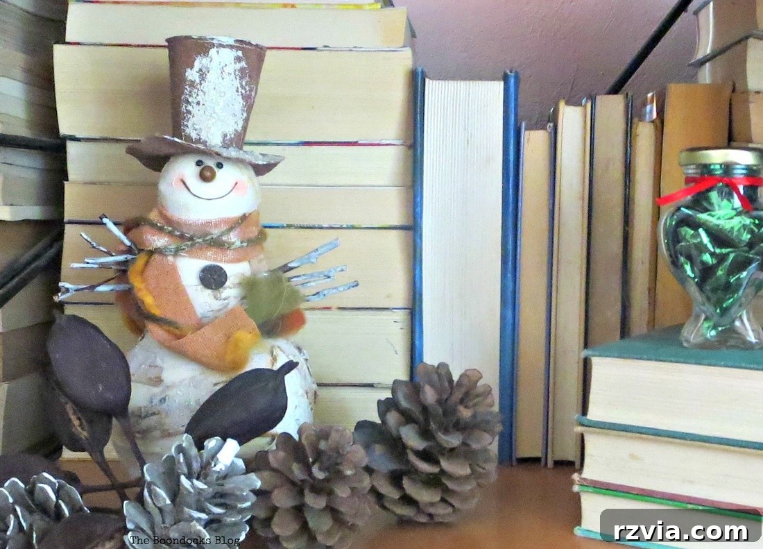 Snowman in Wall Unit, Home for Christmas Blog Hop - The Boondocks Blog