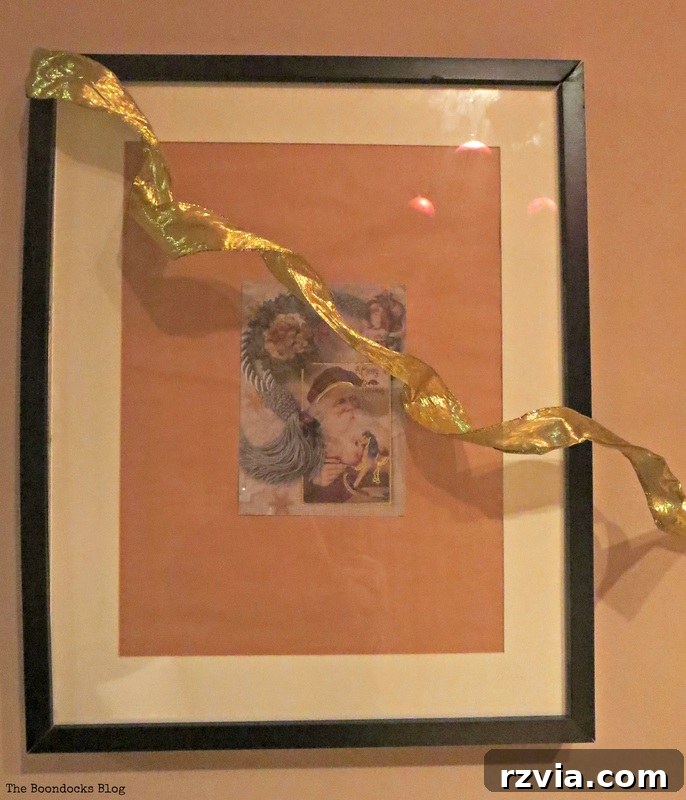 Picture Frame Vintage Christmas Card, Home for Christmas Blog Hop - The Boondocks Blog