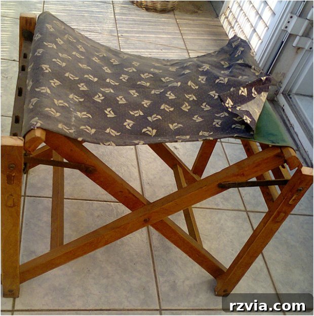 The Feature Table 4 The director's chair cut down to its sturdy base, ready for sanding and refinishing as a table base.