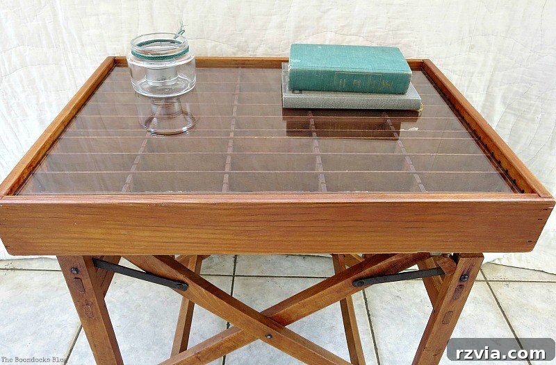 The Feature Table 10 A beautifully repurposed cassette holder transformed into a stylish and functional display table.