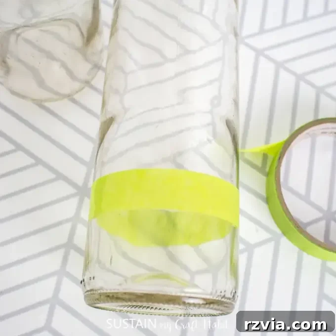 Creative tape patterns for wine bottles