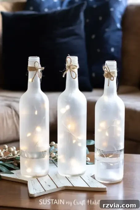 Upcycled wine bottle vase